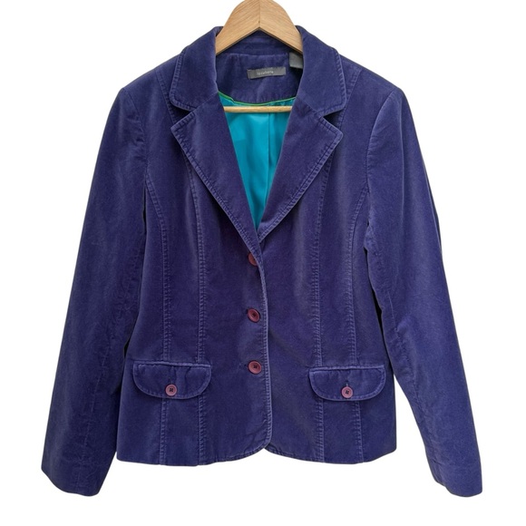 Liz Claiborne Purple Velvet Blazer Women’s Size 14 - Picture 2 of 11